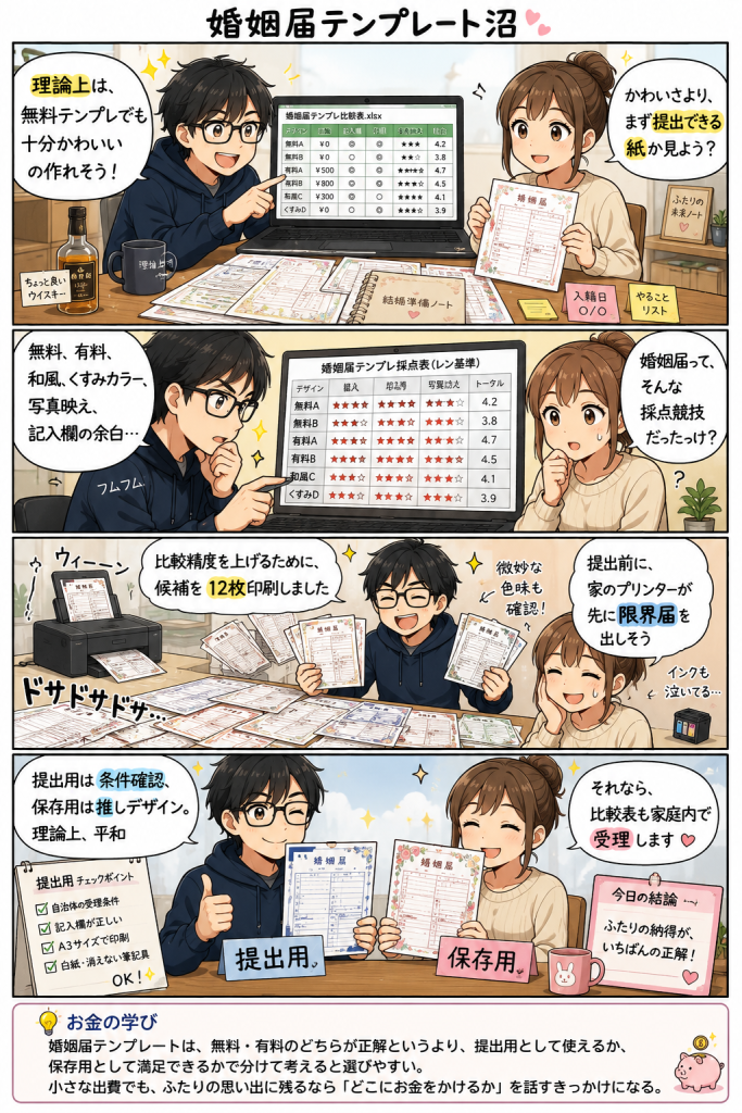 婚姻届テンプレート沼４コマ漫画